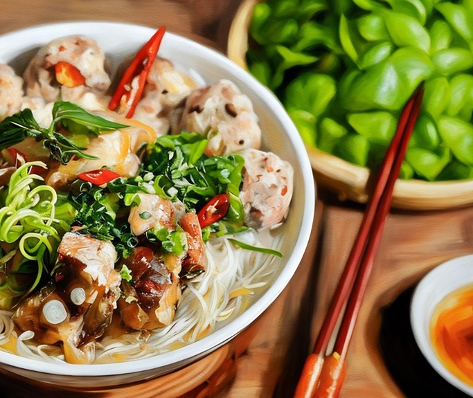 Bún mọc sườn non