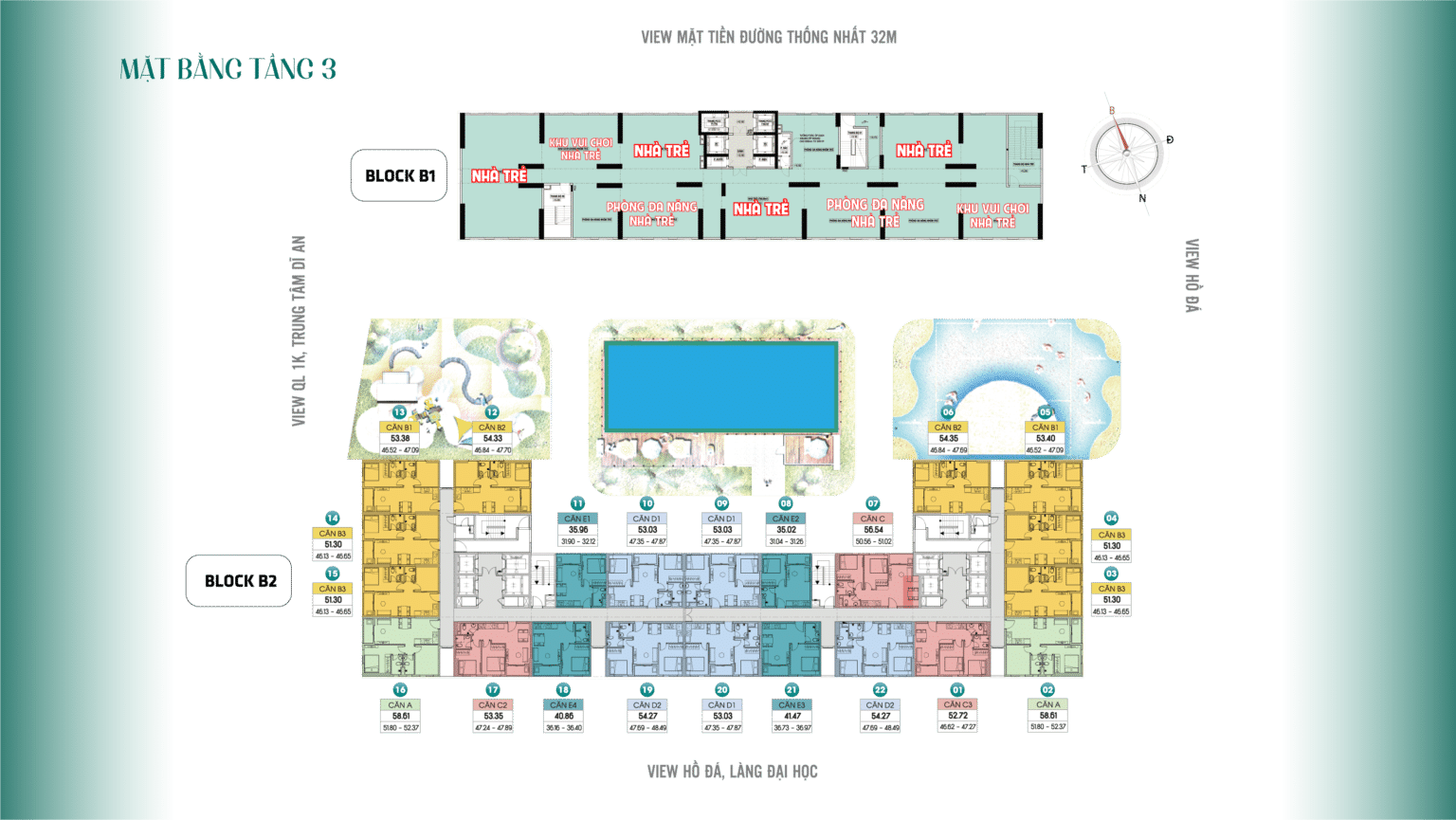 mat bang tang 3 thap green emerald bcons city