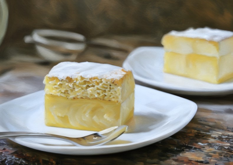 Bánh bông lan magic custard cake