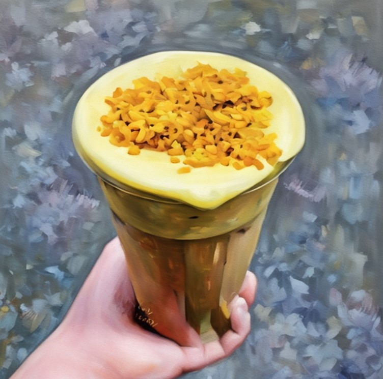 tra sua kem trung